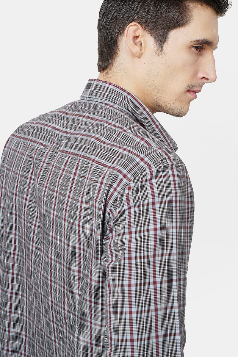 BASICS SLIM FIT CHECKS SHIRT