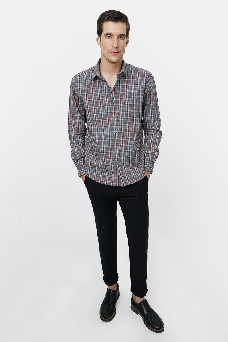 BASICS SLIM FIT CHECKS SHIRT