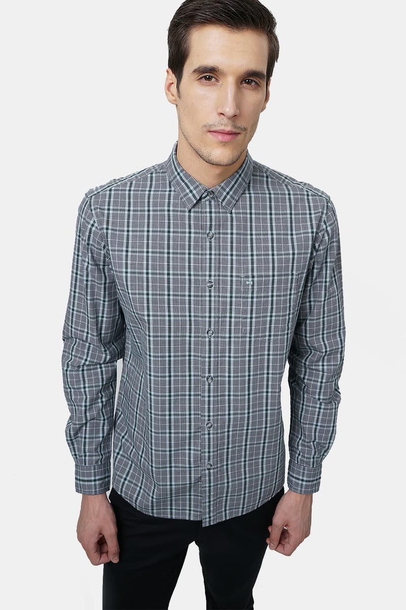 BASICS SLIM FIT CHECKS SHIRT