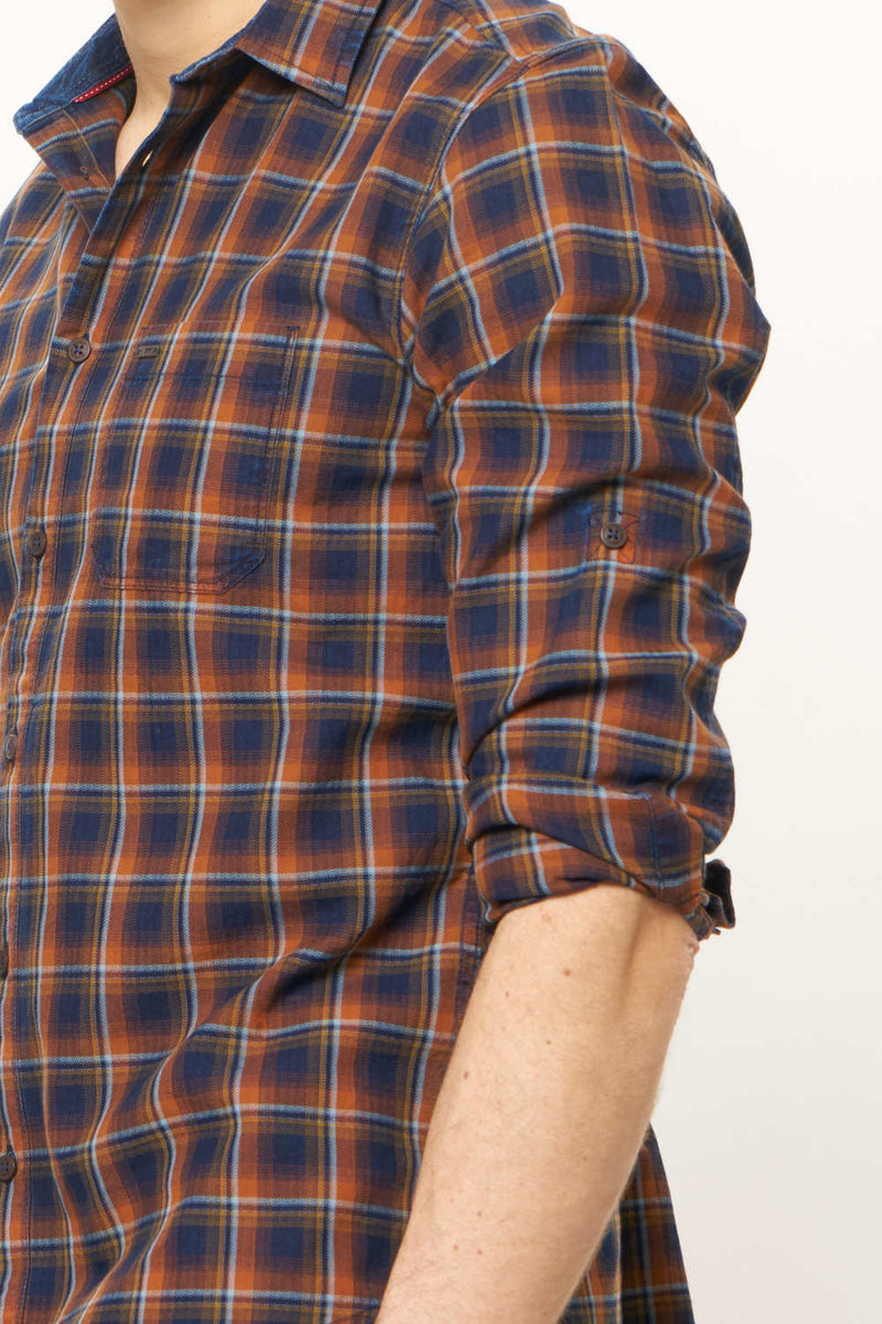 BASICS SLIM FIT CHECKS SHIRT