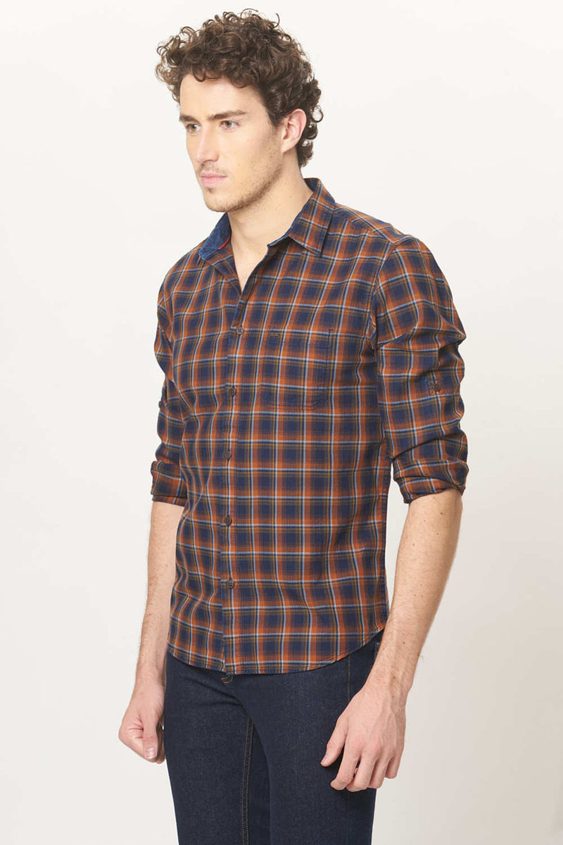 BASICS SLIM FIT CHECKS SHIRT