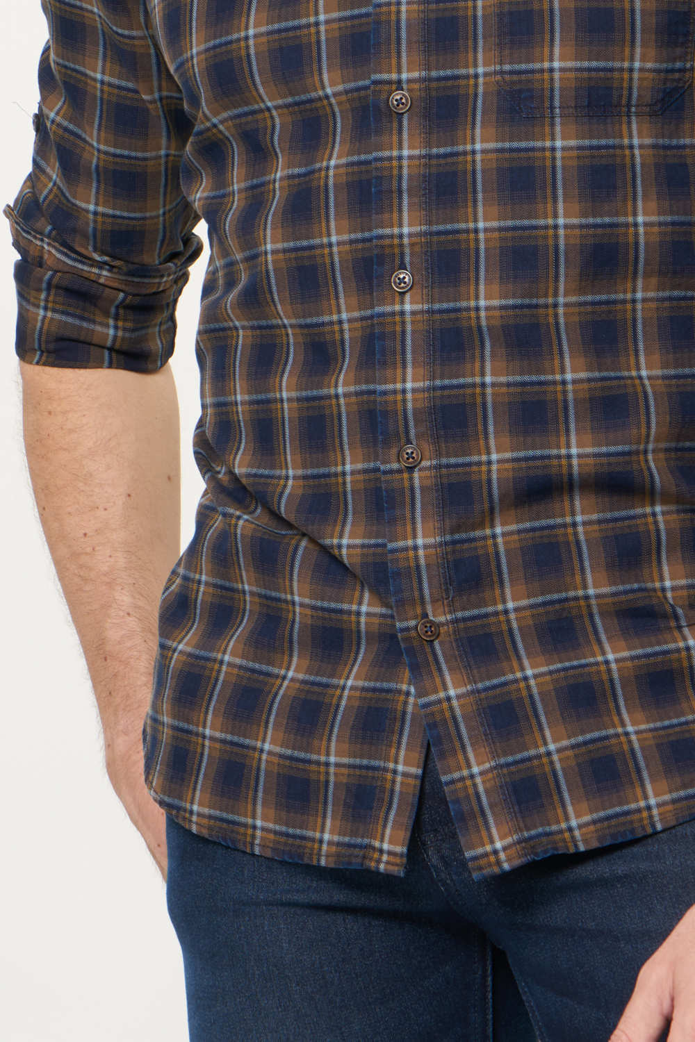 BASICS SLIM FIT CHECKS SHIRT