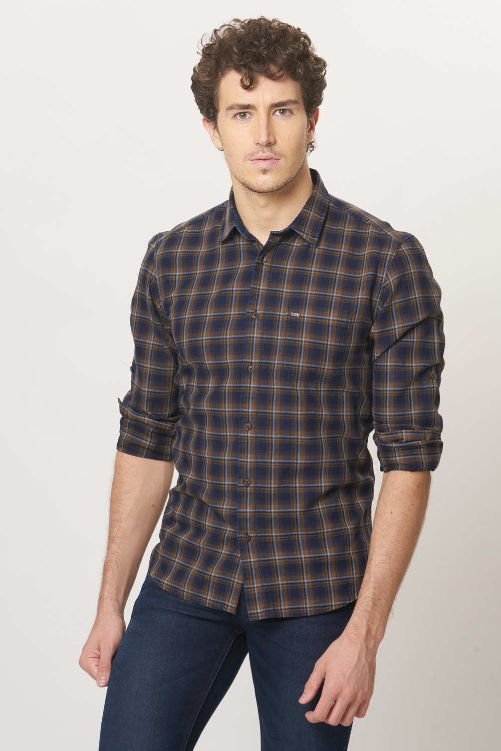 BASICS SLIM FIT CHECKS SHIRT