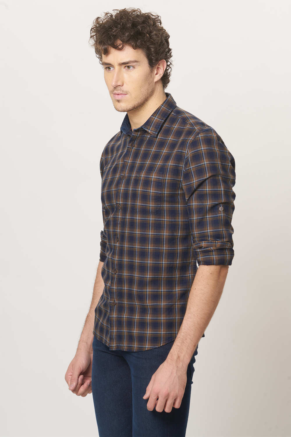 BASICS SLIM FIT CHECKS SHIRT