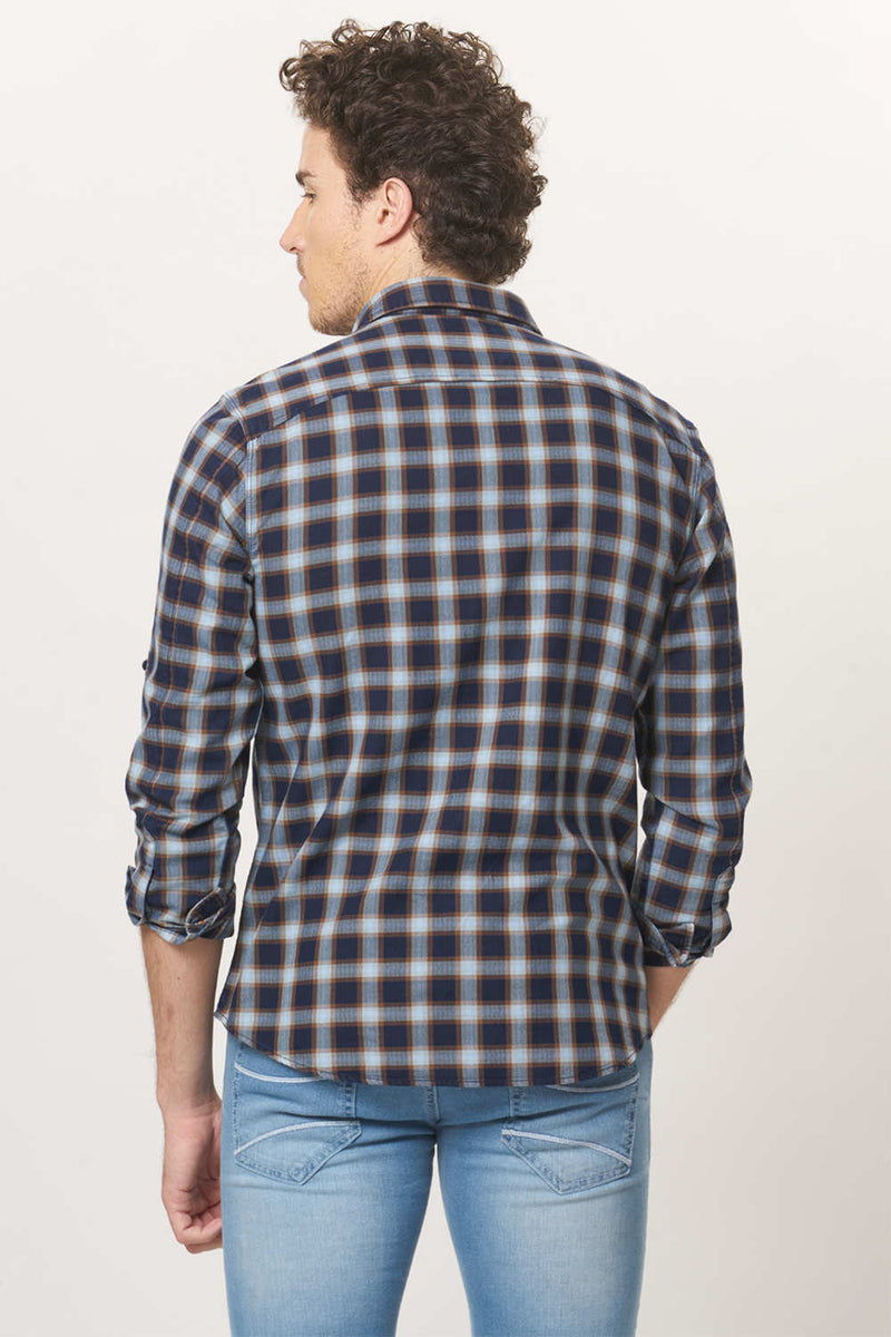 BASICS SLIM FIT CHECKS SHIRT