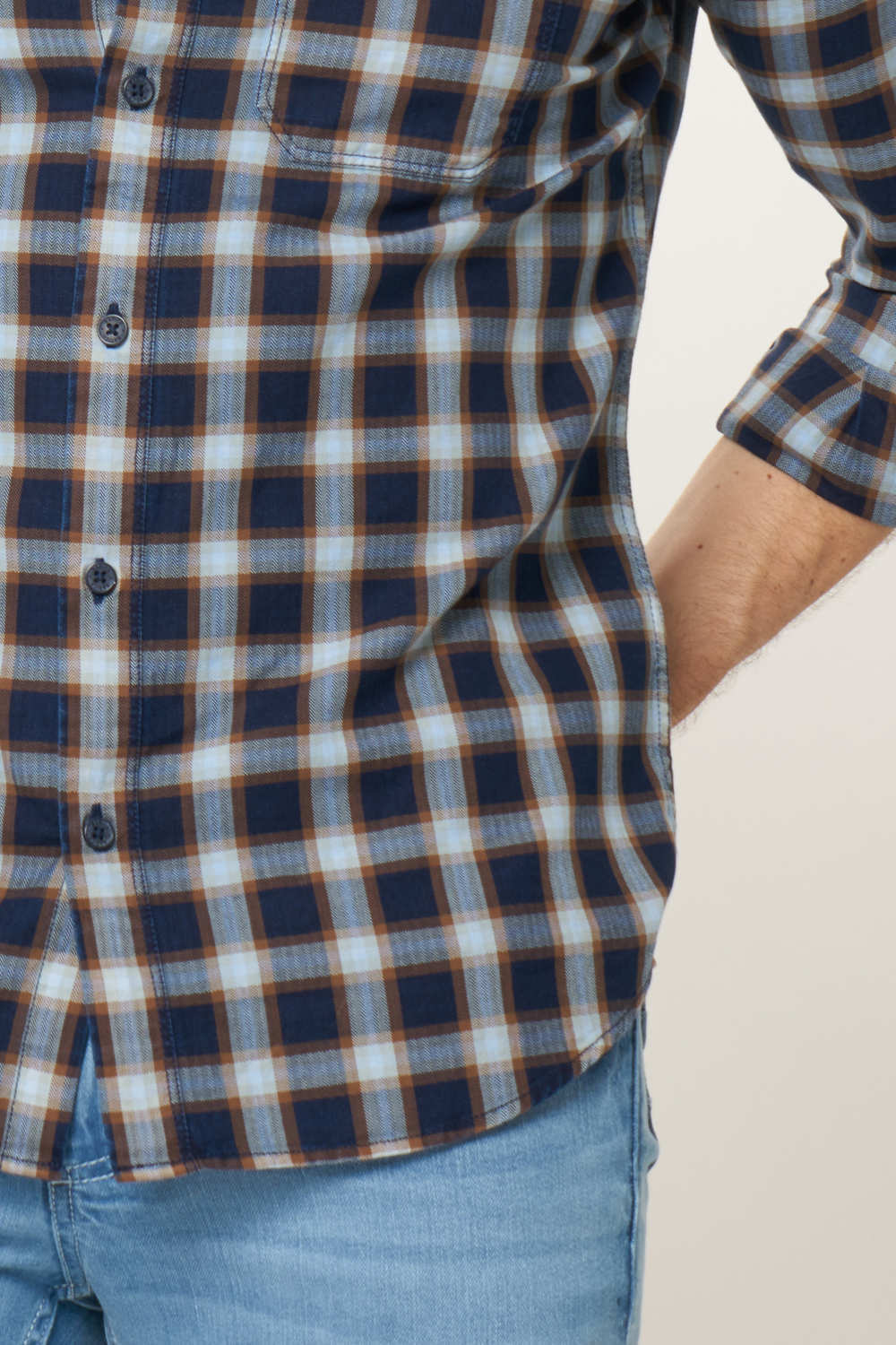 BASICS SLIM FIT CHECKS SHIRT