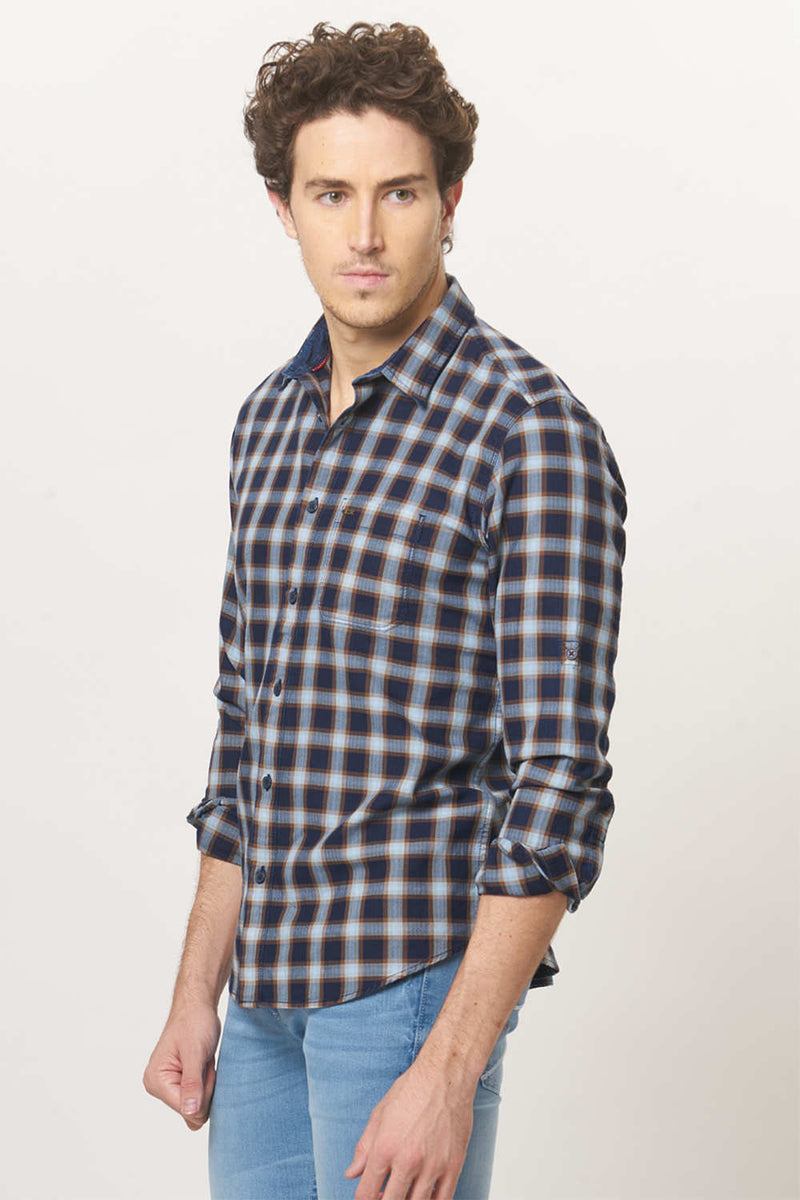 BASICS SLIM FIT CHECKS SHIRT