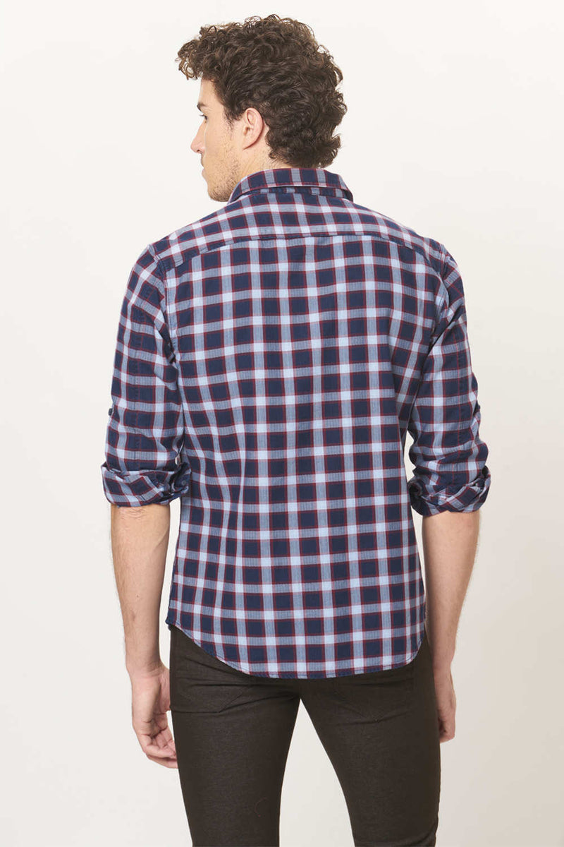 BASICS SLIM FIT CHECKS SHIRT