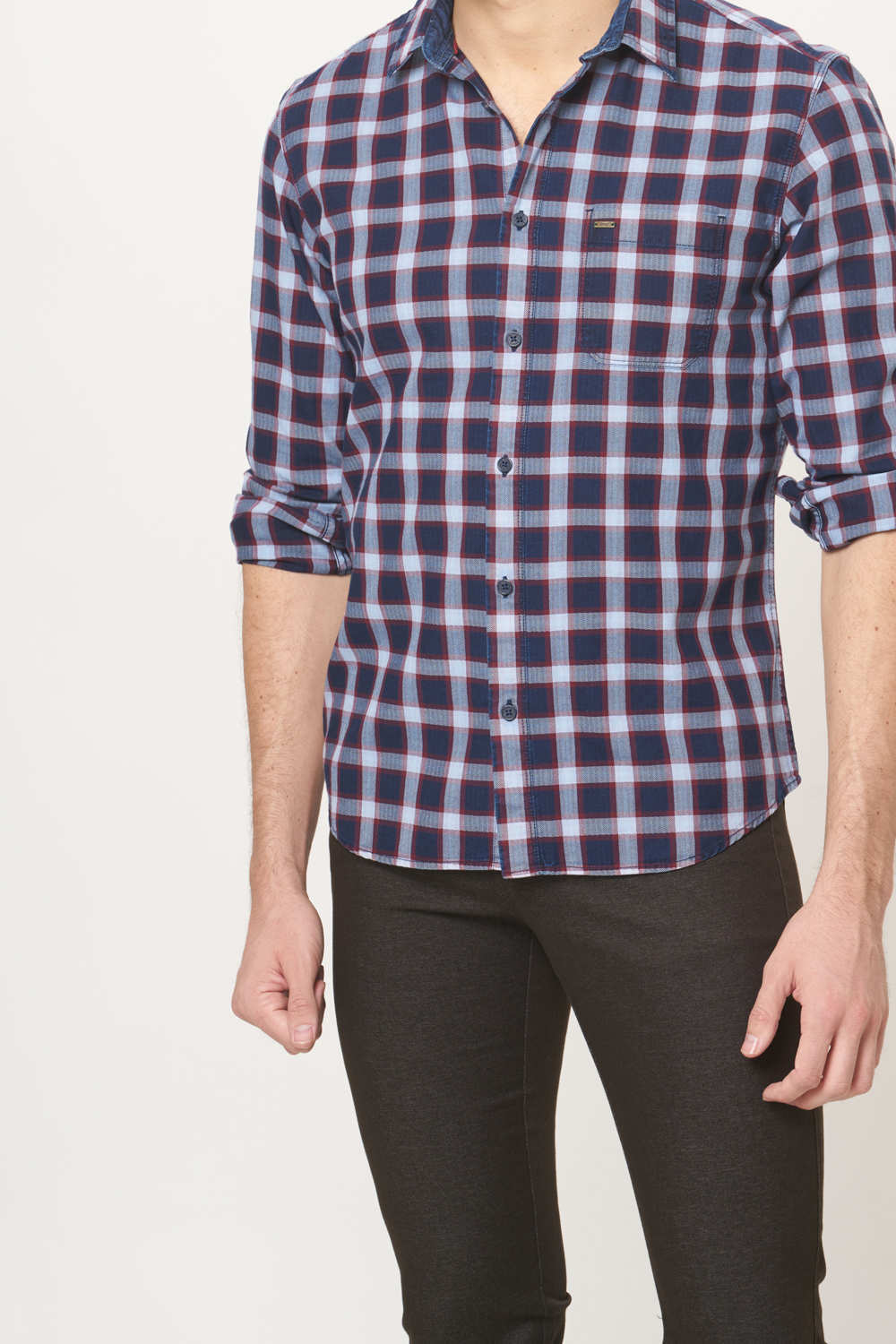 BASICS SLIM FIT CHECKS SHIRT