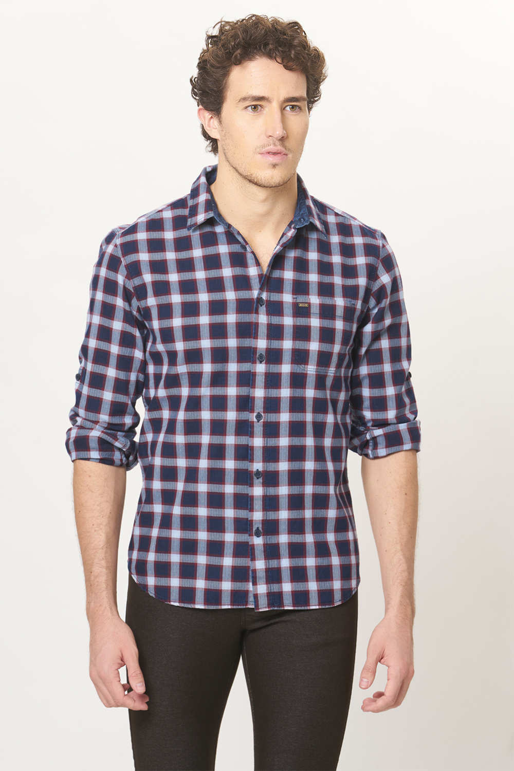 BASICS SLIM FIT CHECKS SHIRT