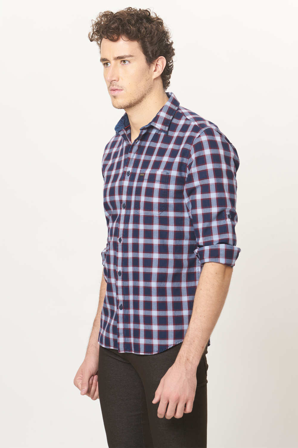 BASICS SLIM FIT CHECKS SHIRT