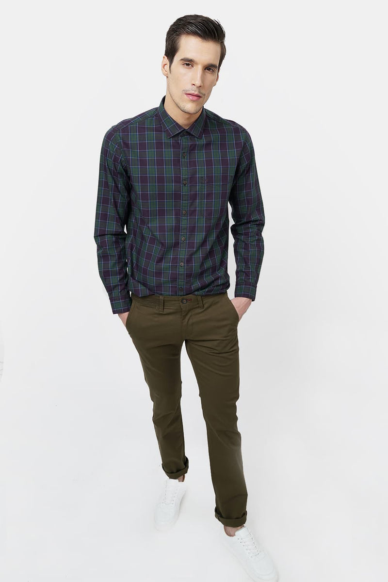 BASICS SLIM FIT CHECKS SHIRT