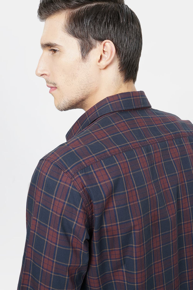 BASICS SLIM FIT CHECKS SHIRT