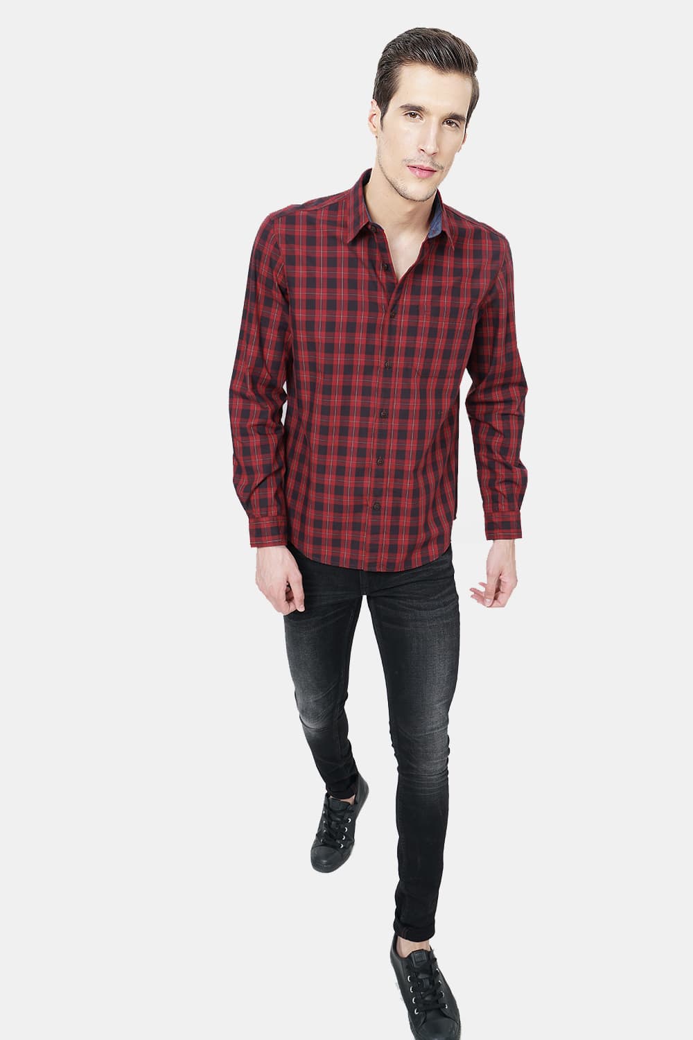 BASICS SLIM FIT CHECKS SHIRT