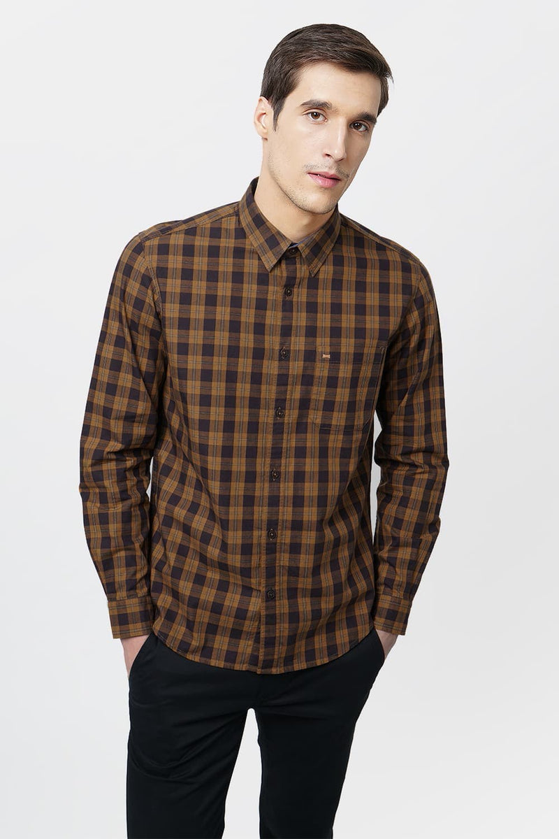 BASICS SLIM FIT CHECKS SHIRT