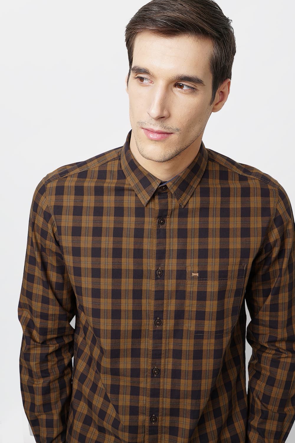 BASICS SLIM FIT CHECKS SHIRT