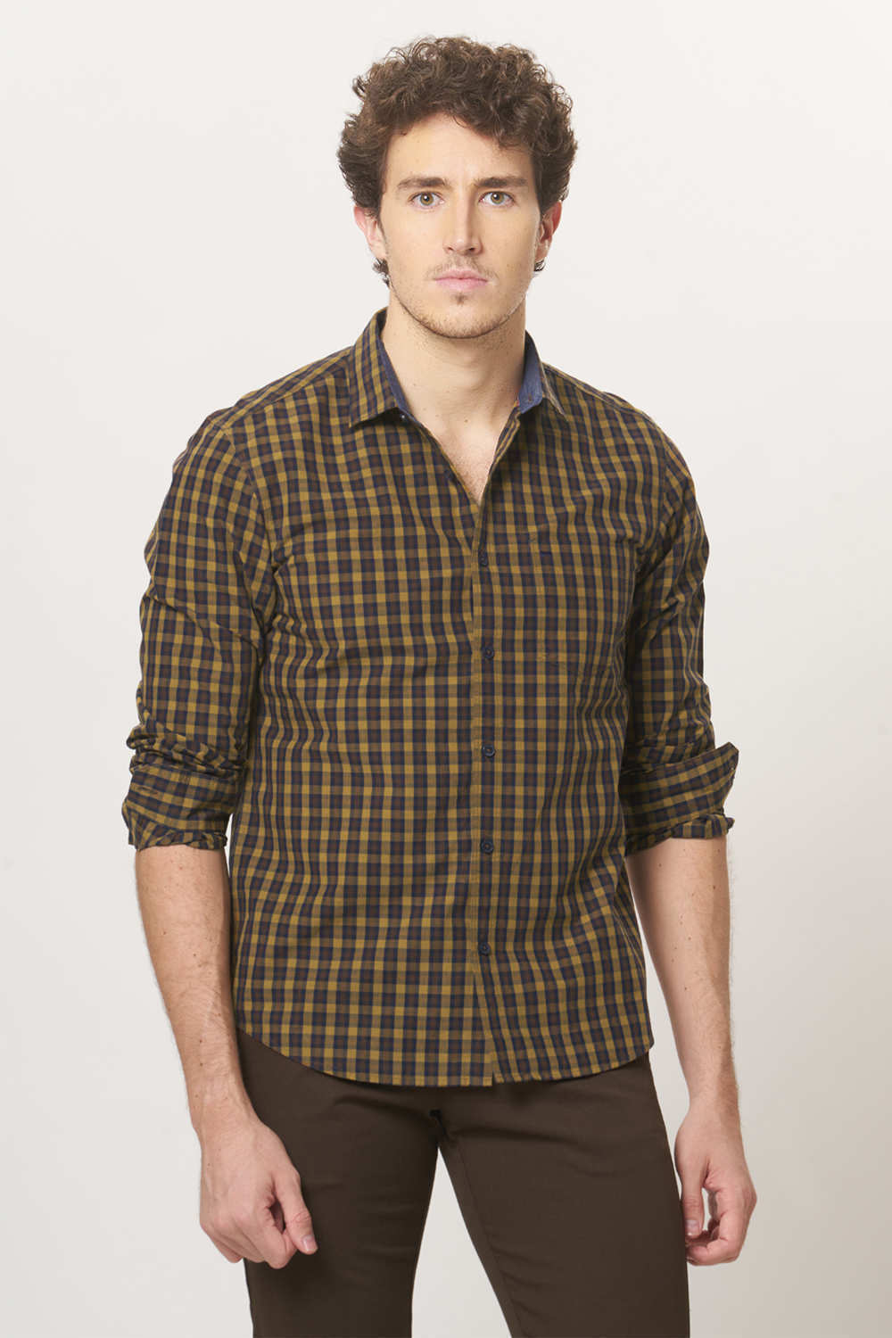 BASICS SLIM FIT CHECKS SHIRT