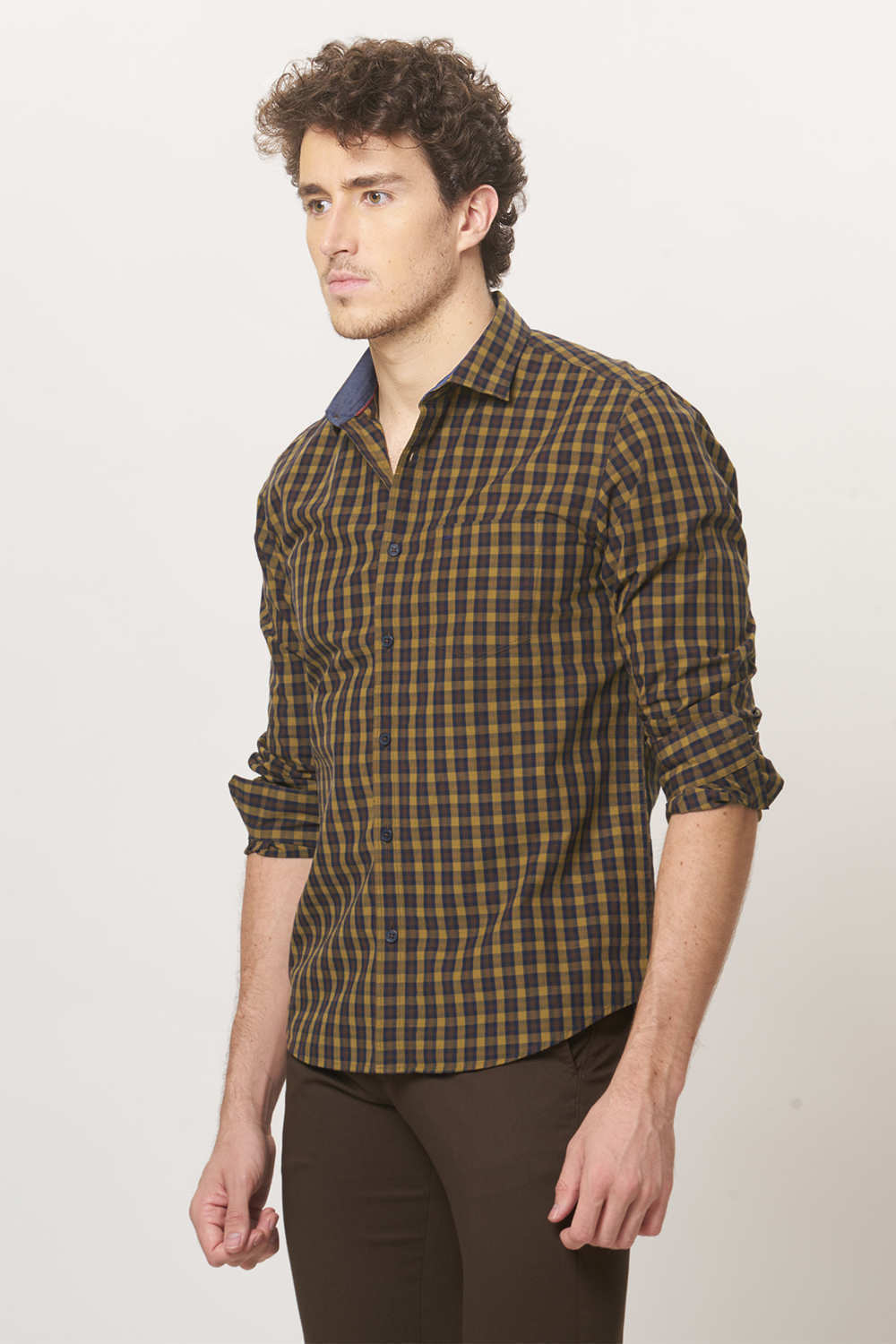 BASICS SLIM FIT CHECKS SHIRT