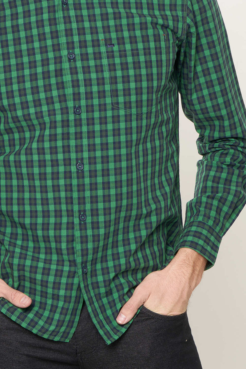 BASICS SLIM FIT CHECKS SHIRT