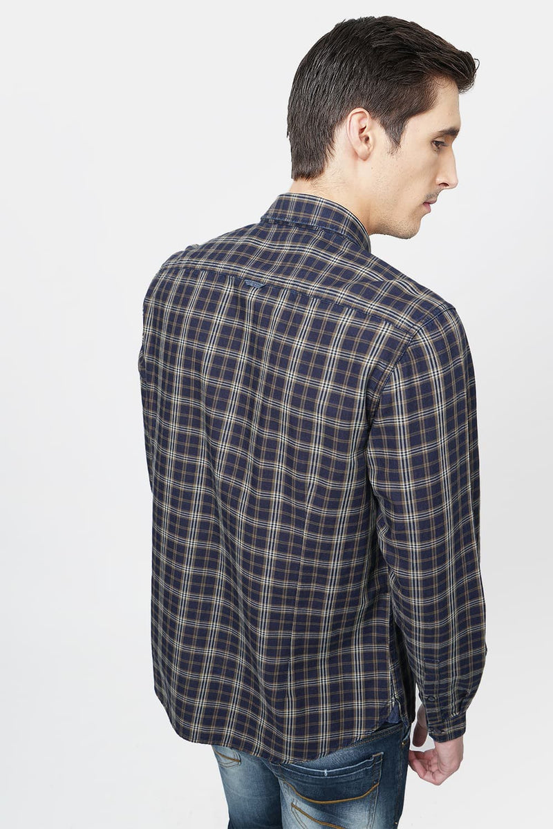 BASICS SLIM FIT CHECKS SHIRT