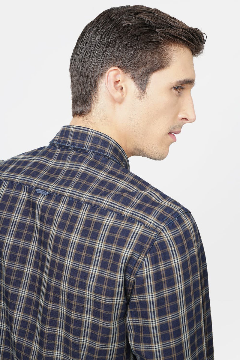 BASICS SLIM FIT CHECKS SHIRT