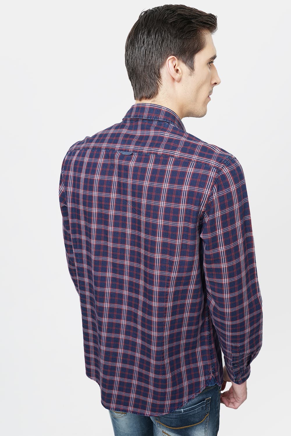 BASICS SLIM FIT CHECKS SHIRT