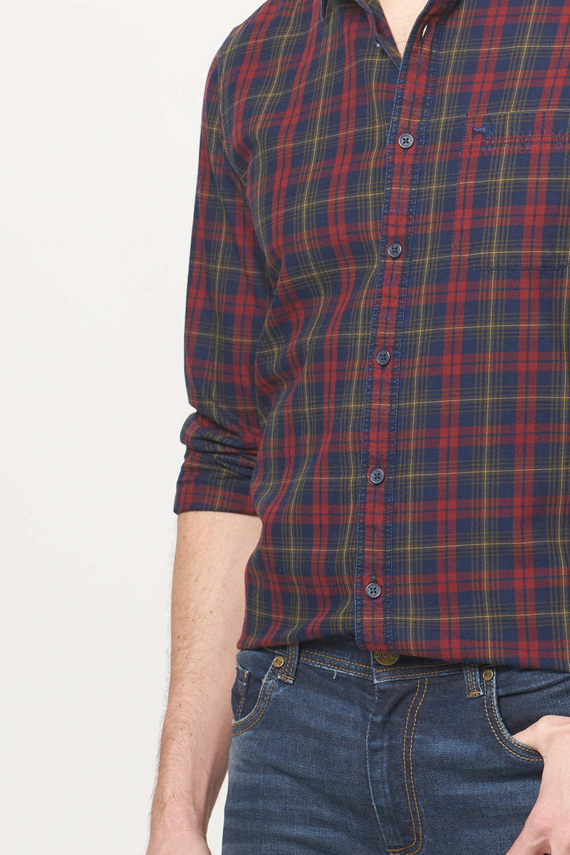 BASICS SLIM FIT CHECKS SHIRT