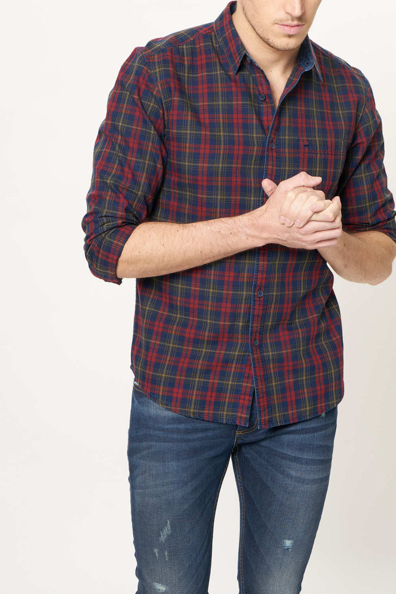 BASICS SLIM FIT CHECKS SHIRT