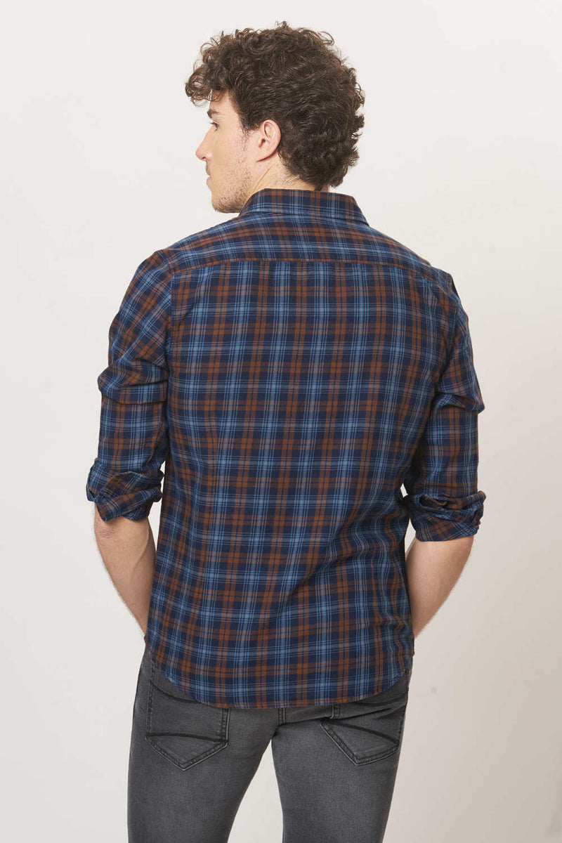 BASICS SLIM FIT CHECKS SHIRT