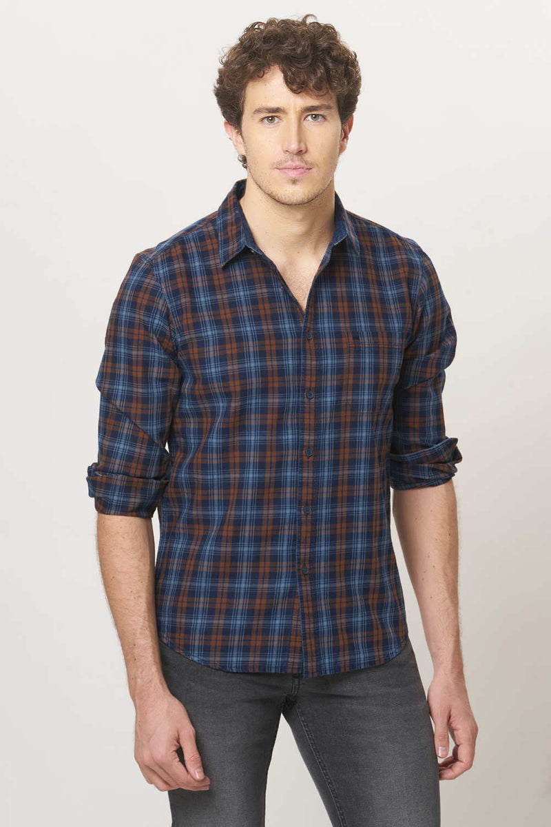 BASICS SLIM FIT CHECKS SHIRT