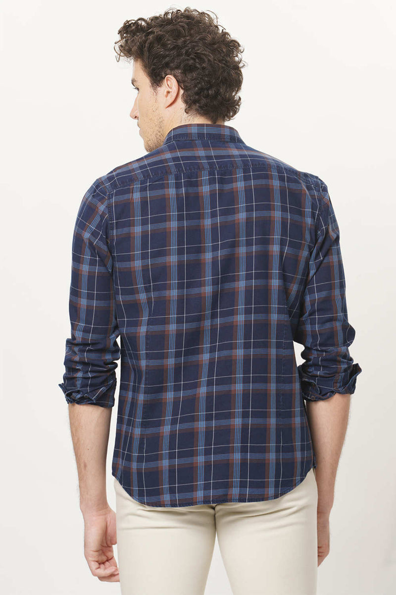 BASICS SLIM FIT CHECKS SHIRT