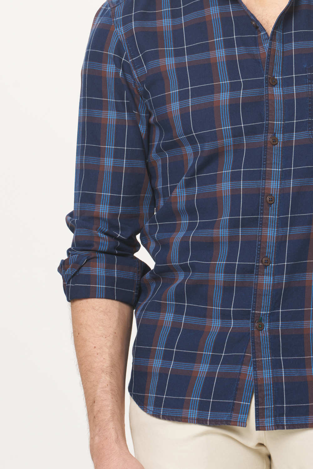 BASICS SLIM FIT CHECKS SHIRT