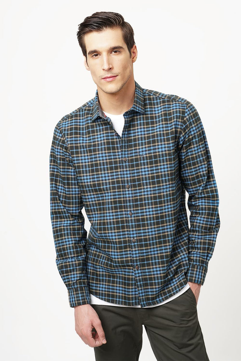 BASICS SLIM FIT CHECKS SHIRT