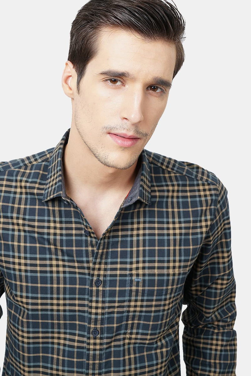 BASICS SLIM FIT CHECKS SHIRT