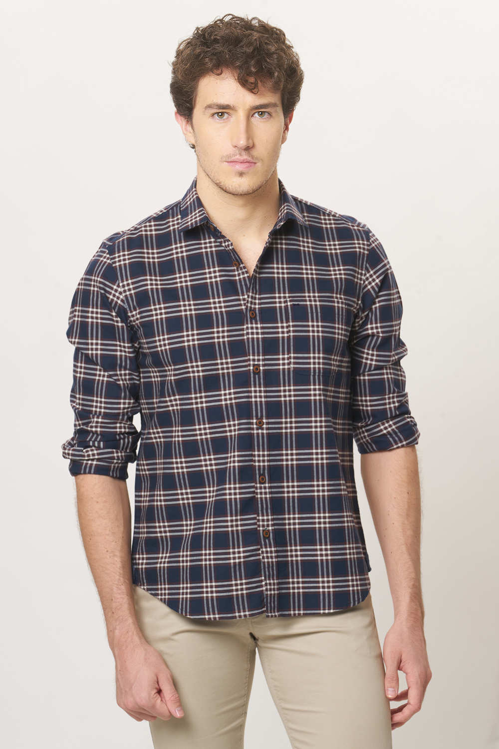 BASICS SLIM FIT CHECKS SHIRT