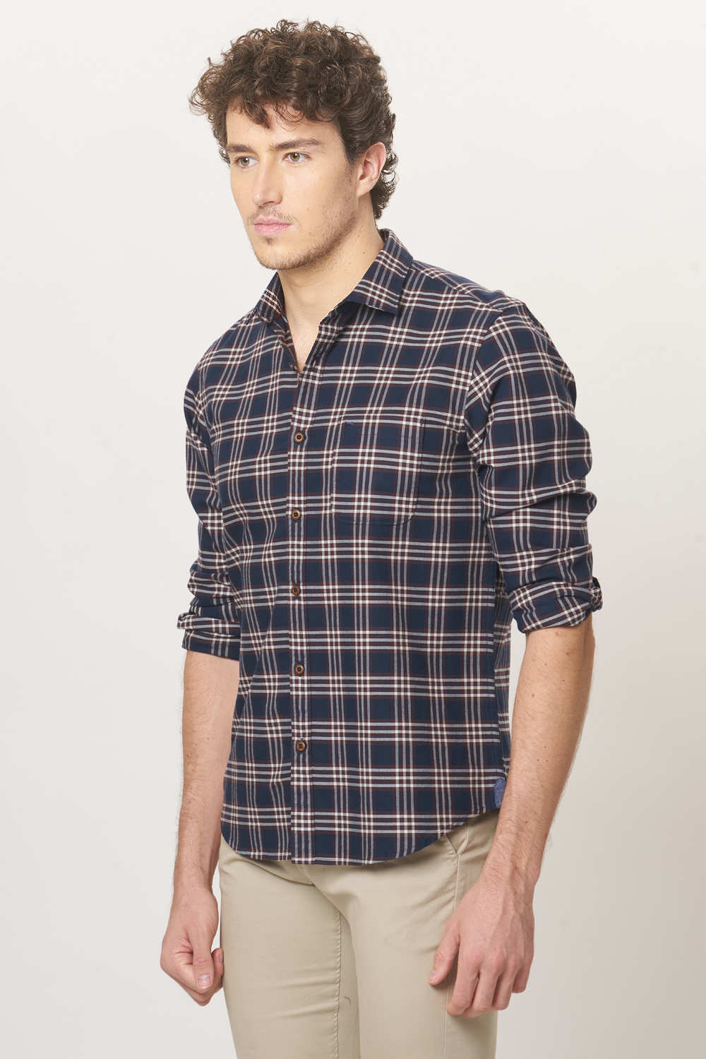 BASICS SLIM FIT CHECKS SHIRT