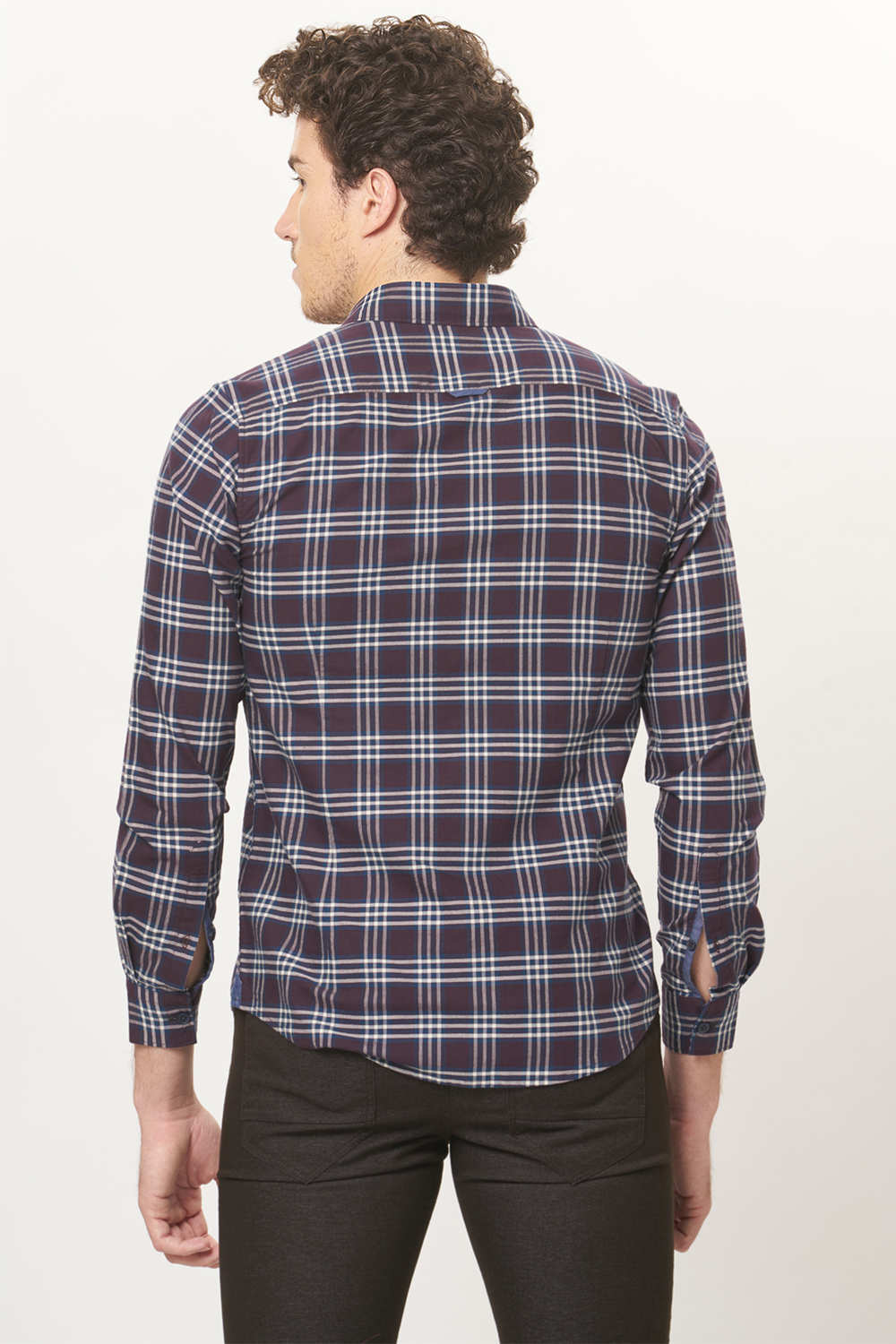 BASICS SLIM FIT CHECKS SHIRT