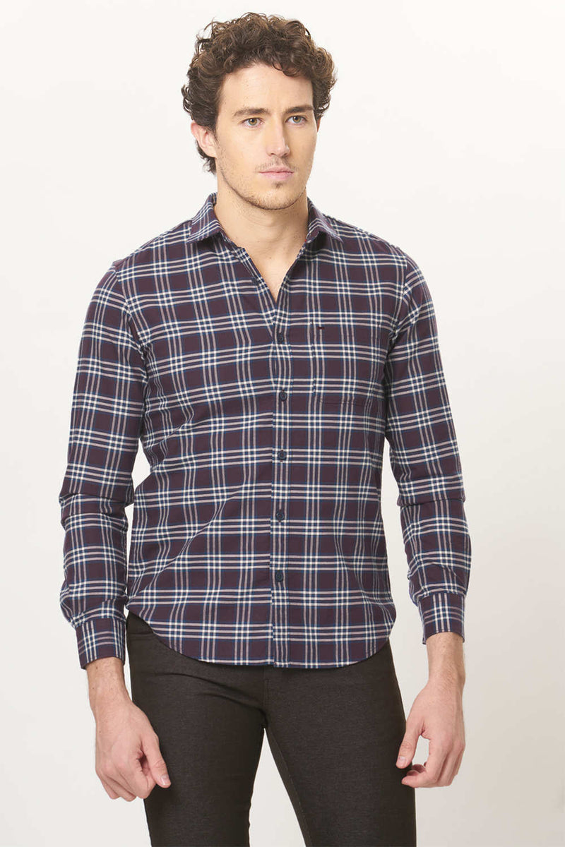 BASICS SLIM FIT CHECKS SHIRT