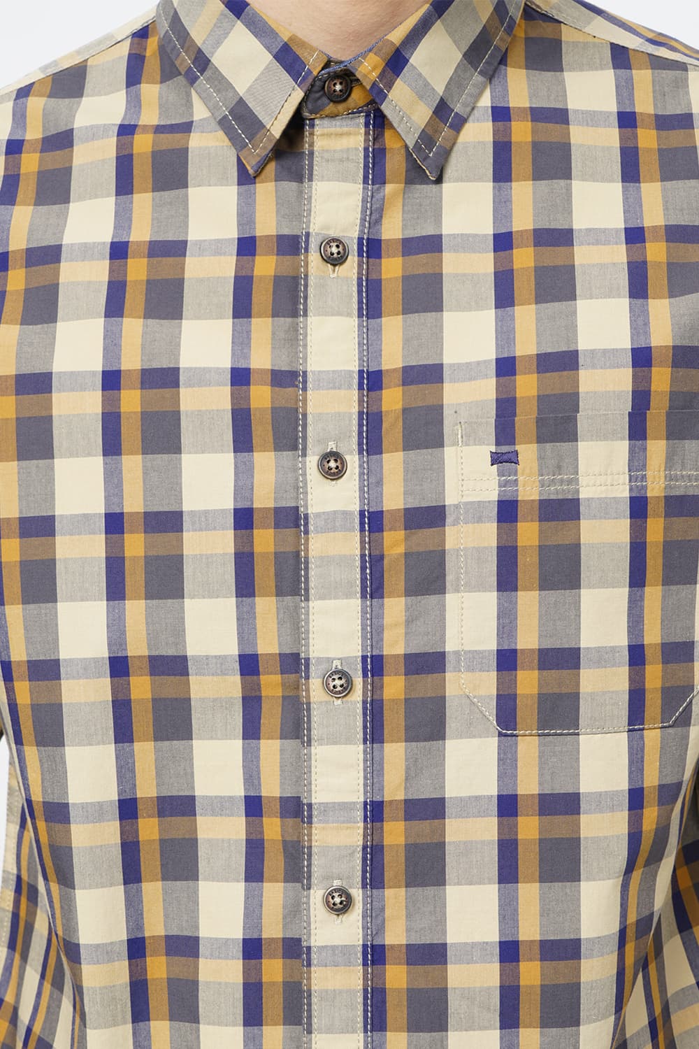 BASICS SLIM FIT CHECKS SHIRT