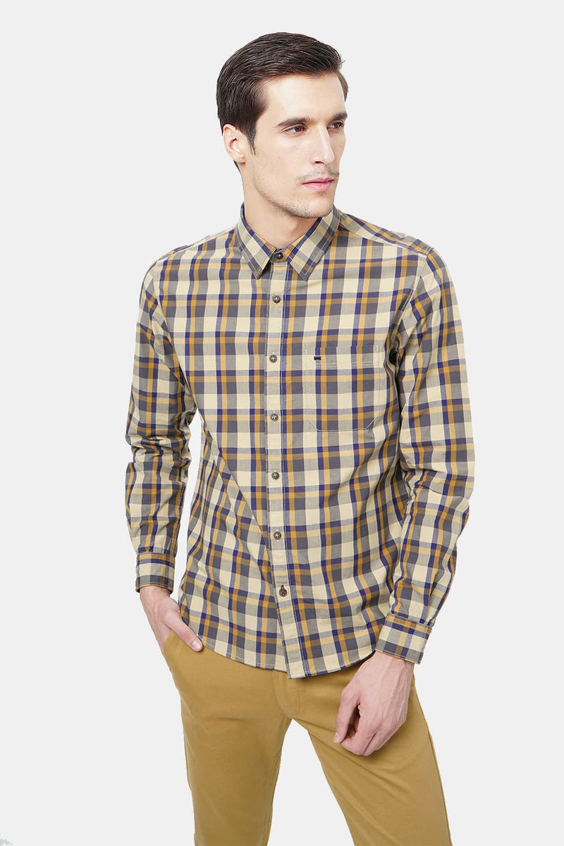 BASICS SLIM FIT CHECKS SHIRT