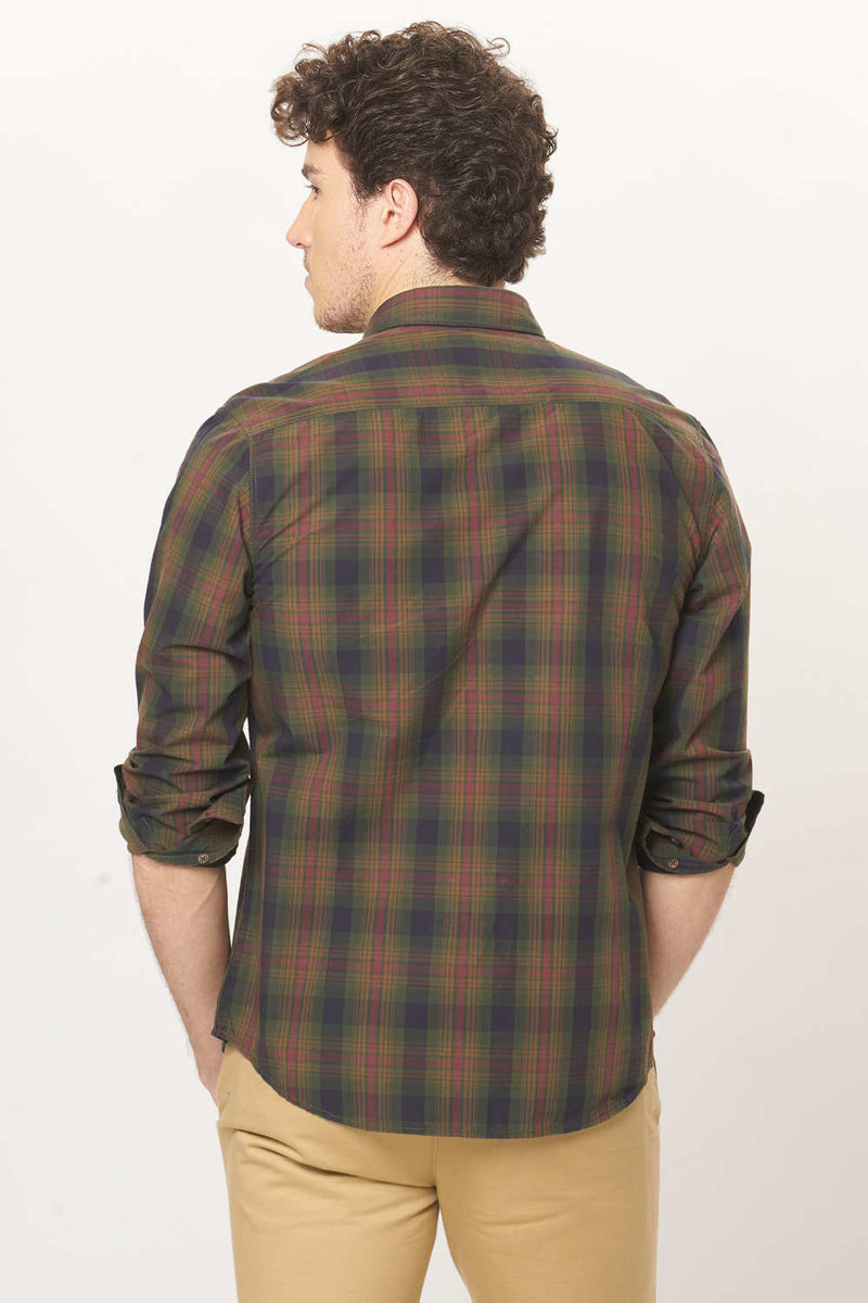 BASICS SLIM FIT CHECKS SHIRT