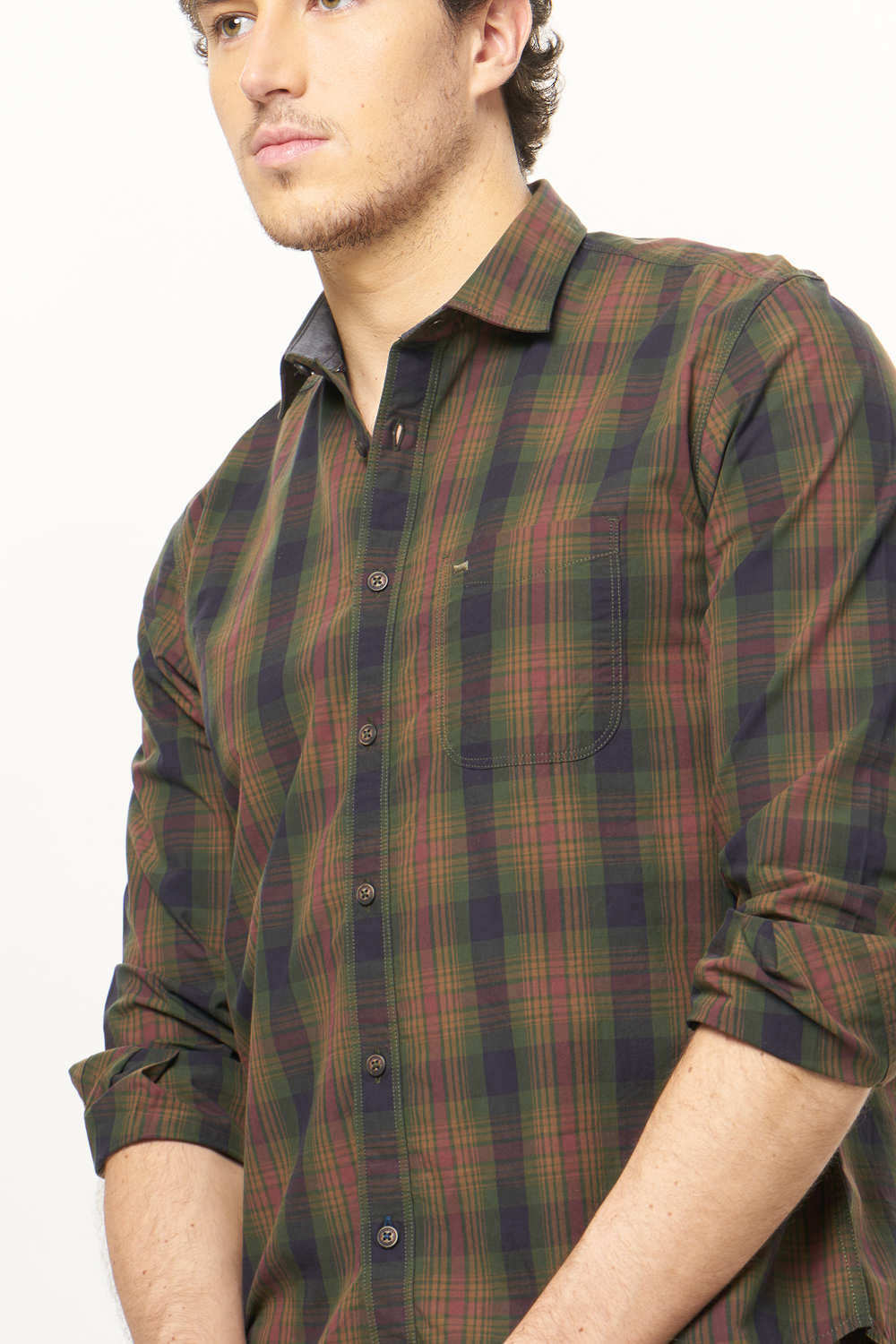 BASICS SLIM FIT CHECKS SHIRT