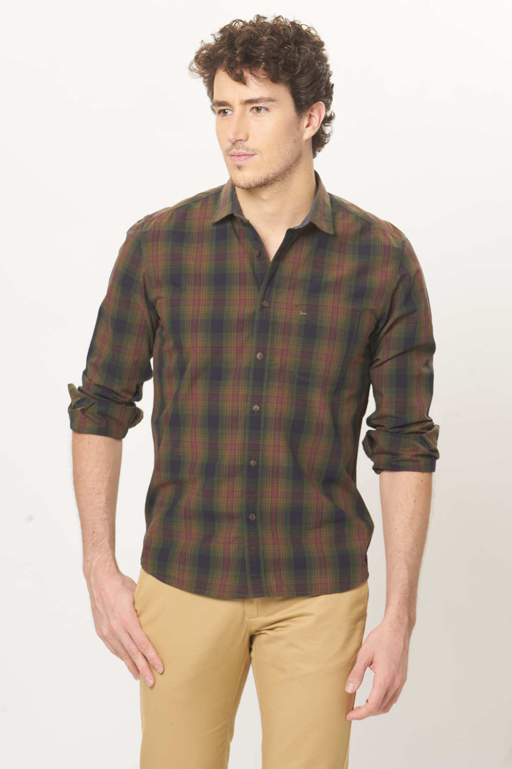 BASICS SLIM FIT CHECKS SHIRT