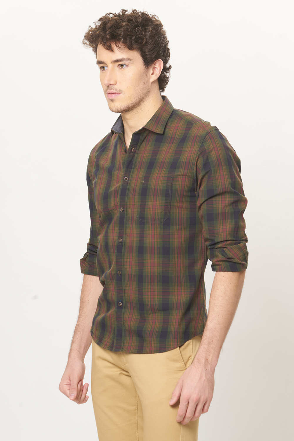 BASICS SLIM FIT CHECKS SHIRT