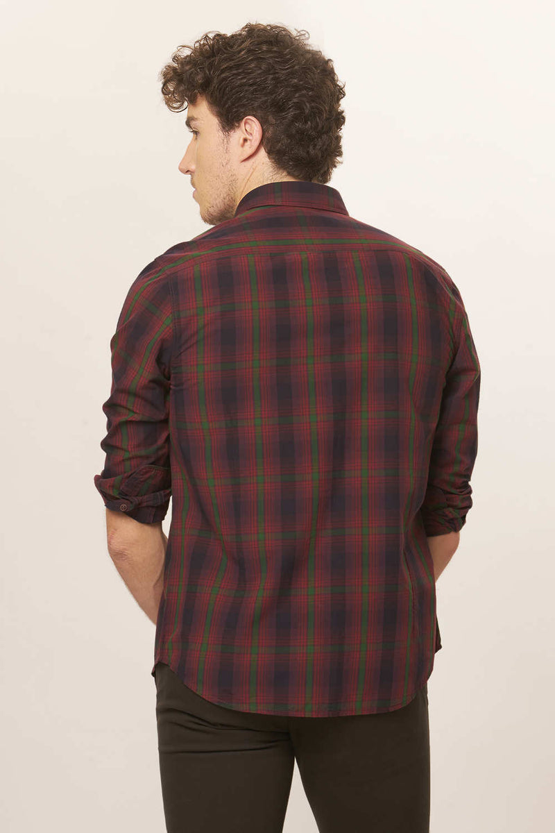 BASICS SLIM FIT CHECKS SHIRT