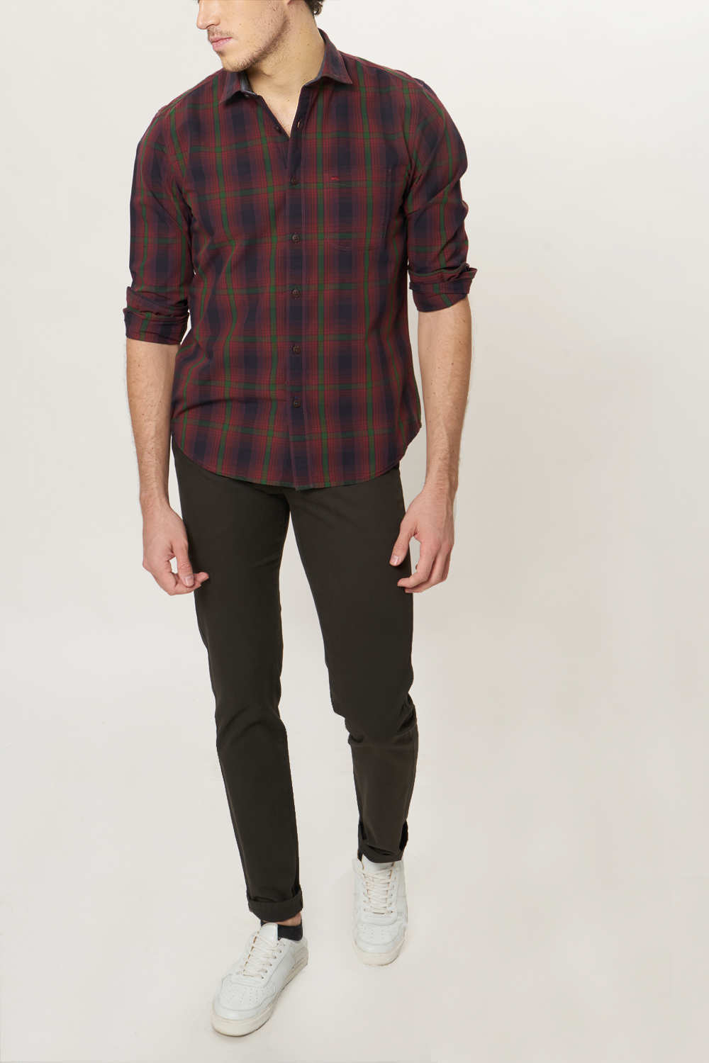 BASICS SLIM FIT CHECKS SHIRT