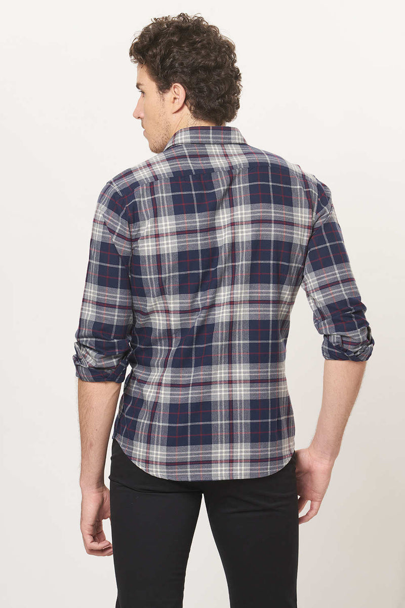 BASICS SLIM FIT CHECKS SHIRT