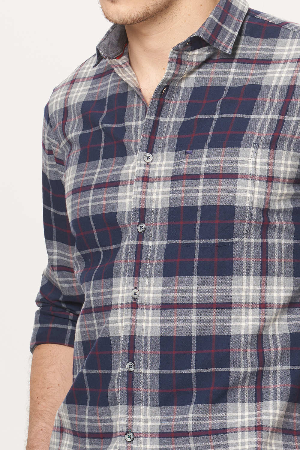 BASICS SLIM FIT CHECKS SHIRT