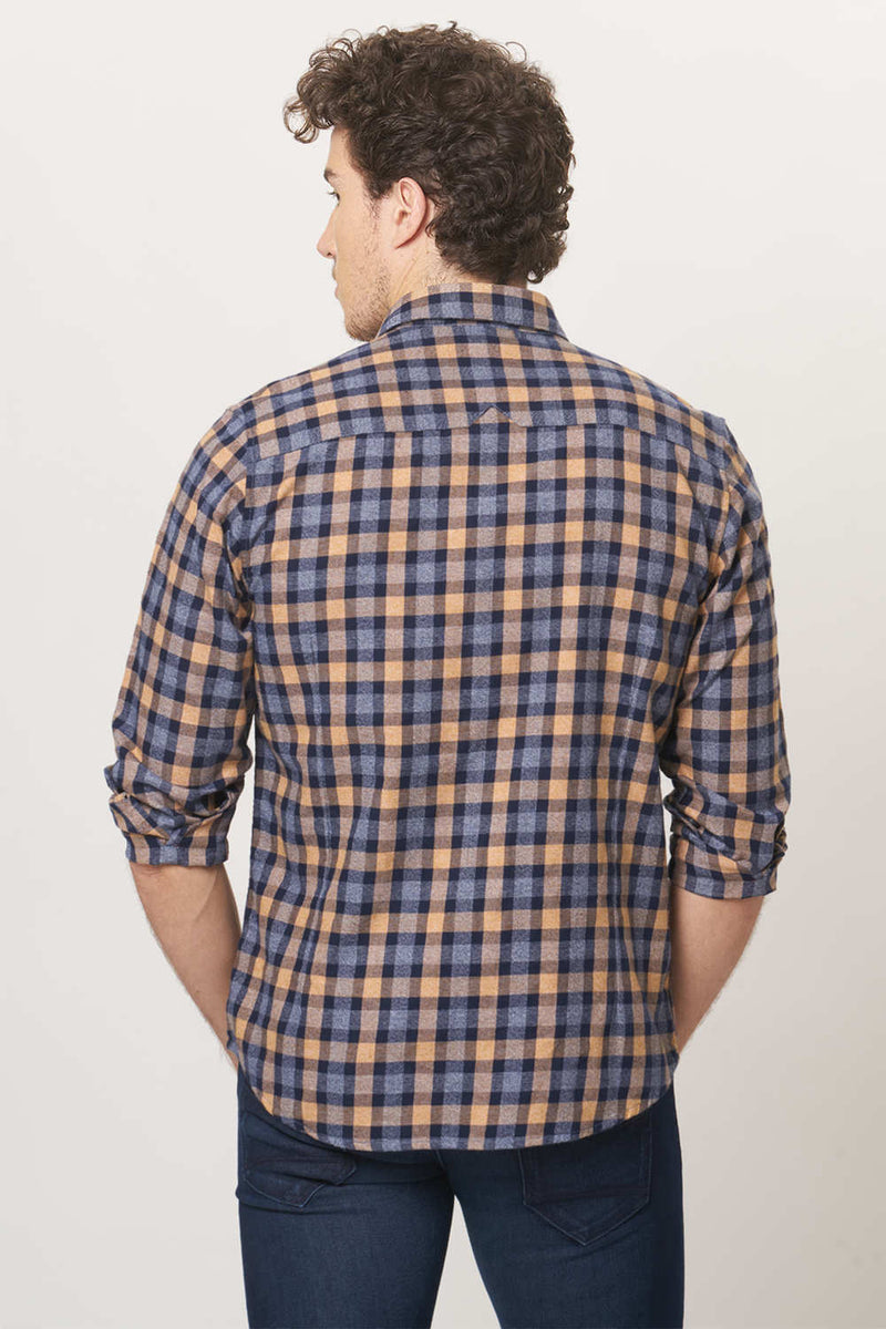 BASICS SLIM FIT CHECKS SHIRT