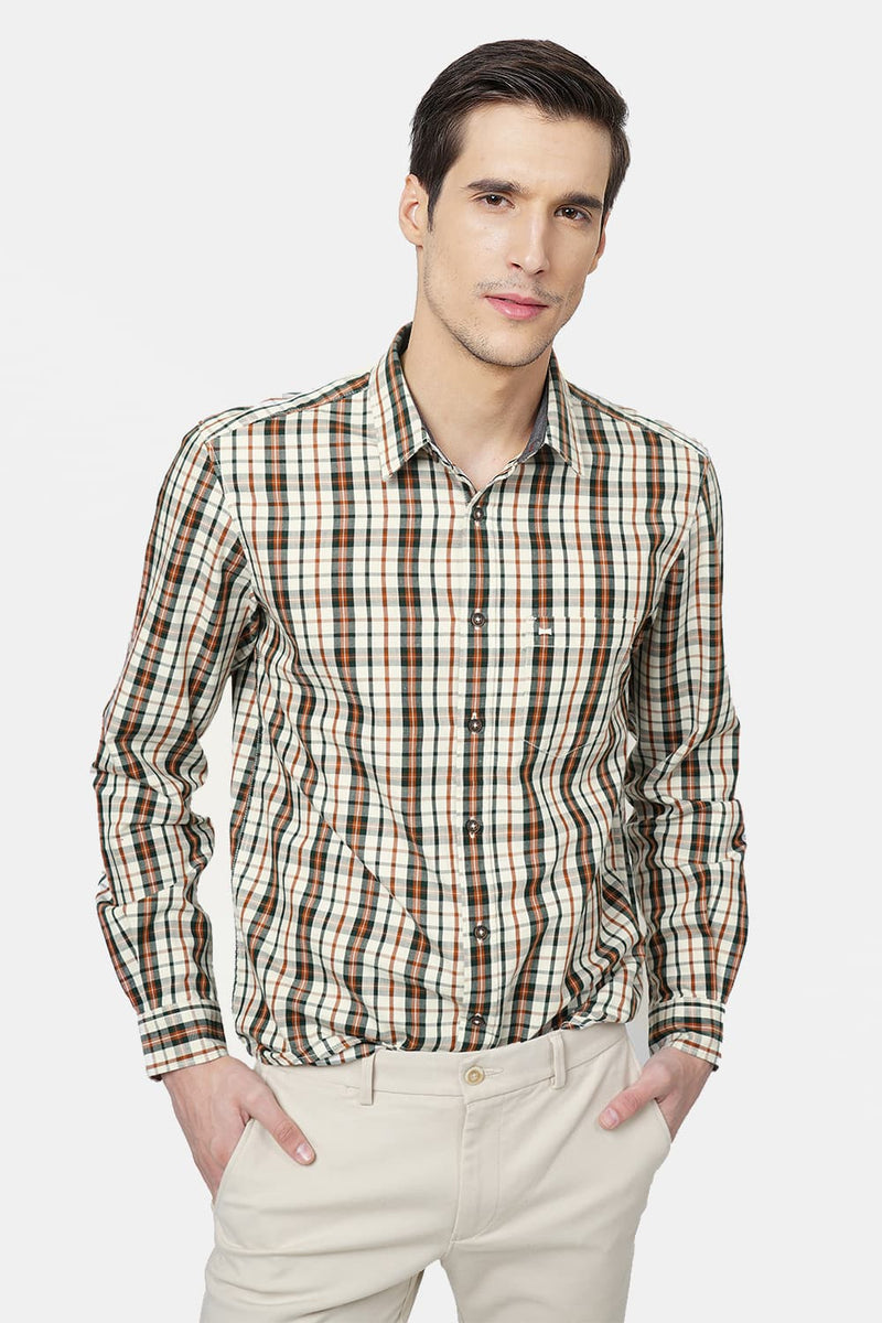 BASICS SLIM FIT CHECKS SHIRT